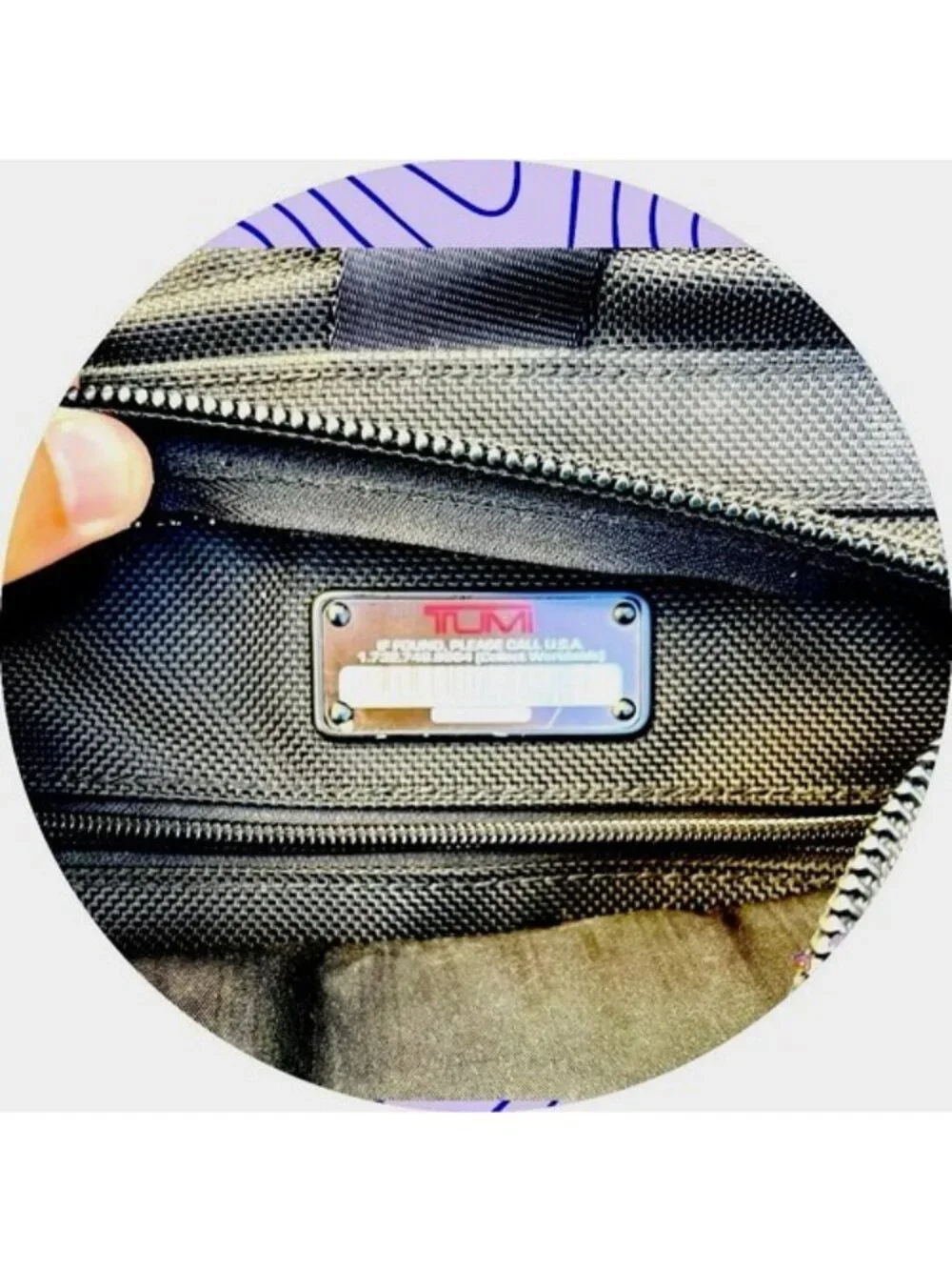 TUMI Business Bag Black Leather/Nylon Sawyer Briefcase With Many Pockets